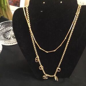 W+CO Brand Double Goldtone Necklace